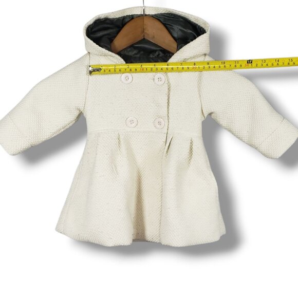 Toddler Quilted Parka Cream 12M Cozycore Winter Neutral Vintage Chic Cottage - Picture 7 of 10